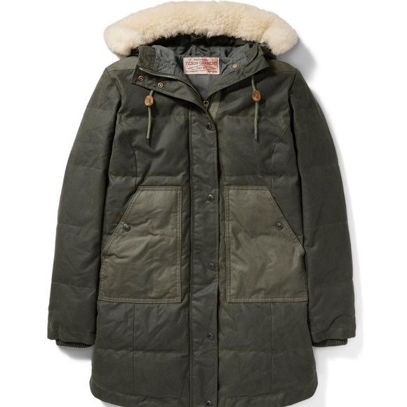 FILSON ‘Northwest’ Goose Down Parka, Shearling Trim, Size XL, PERFECT CONDITION - Picture 3 of 17